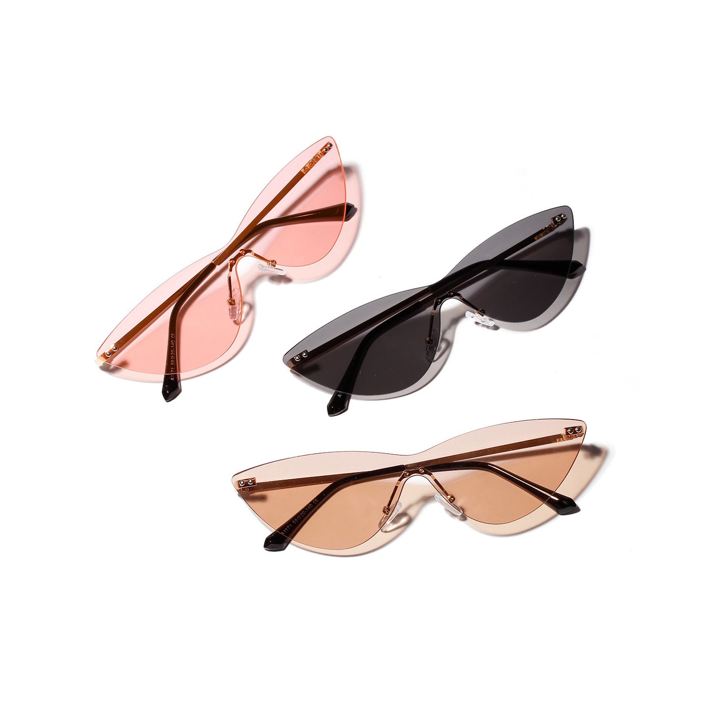 Trendy Rimless Cat Eye Sunglasses