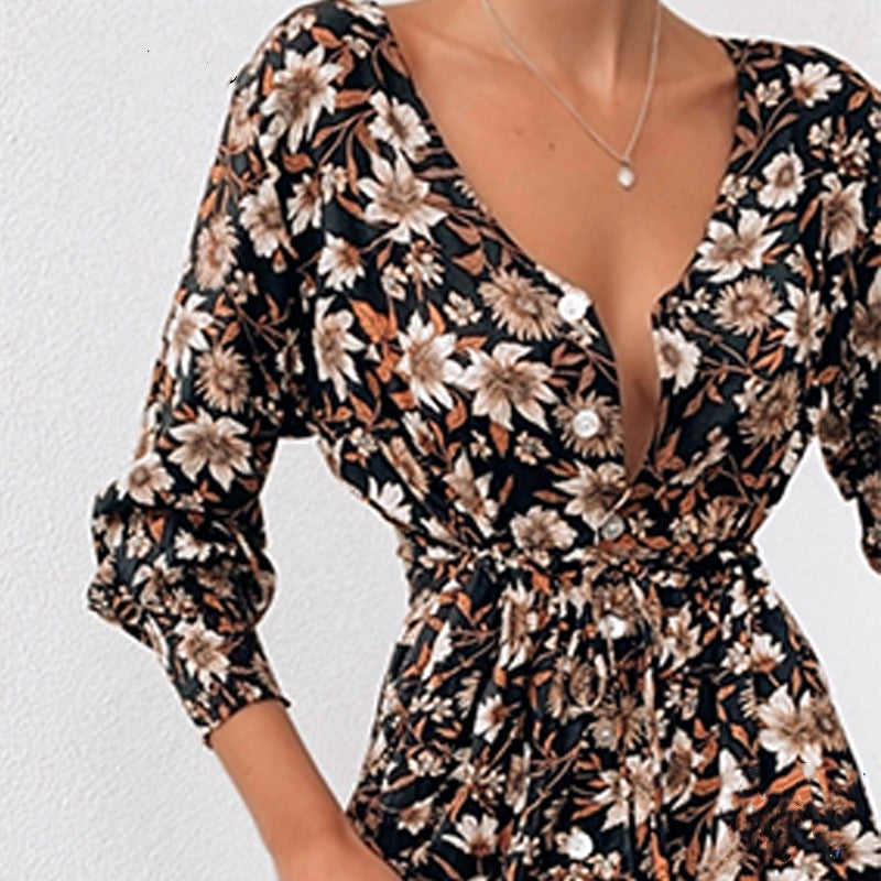 Floral Boho Party Dress Sexy Ladies Clothes Dresses Women