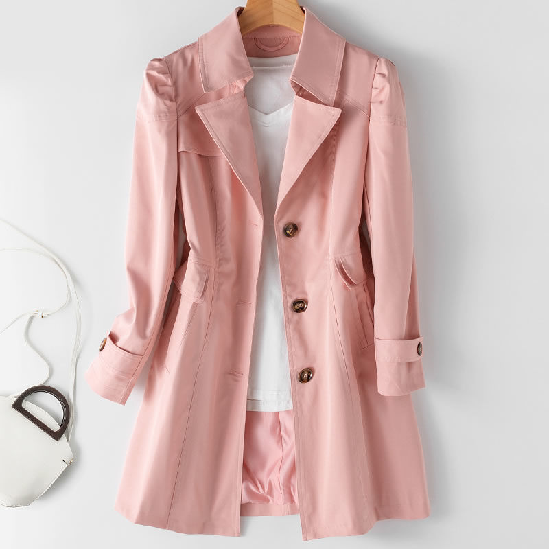 Mid-length Slim-fit Korean Jacket All-match Top For Women's