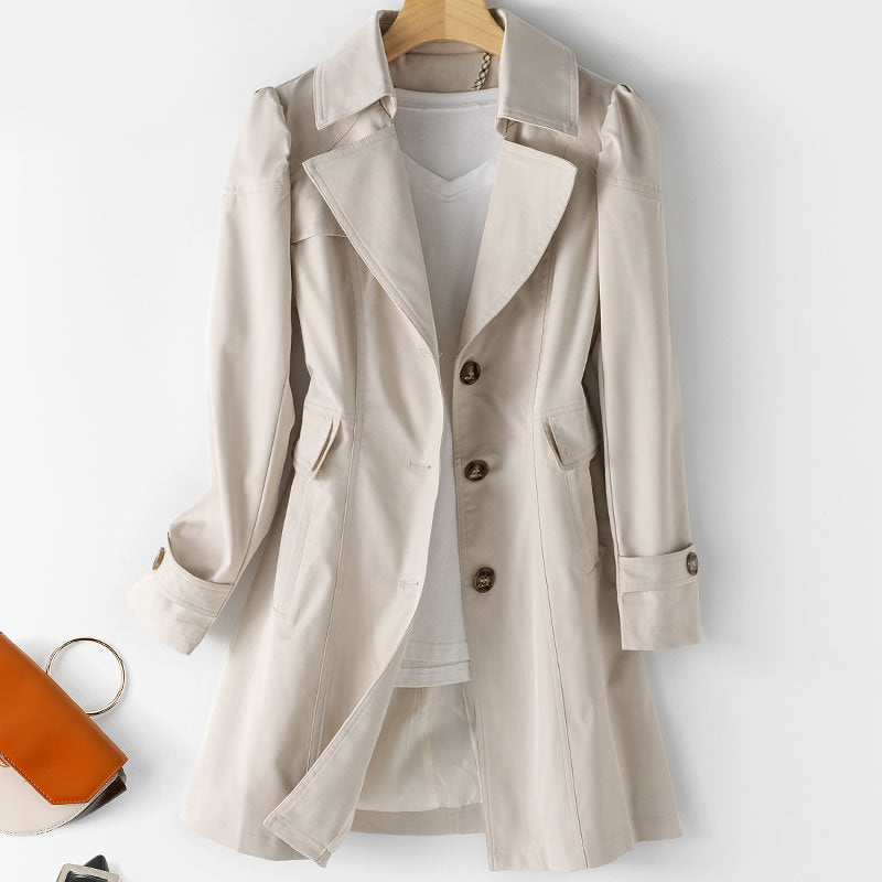 Mid-length Slim-fit Korean Jacket All-match Top For Women's