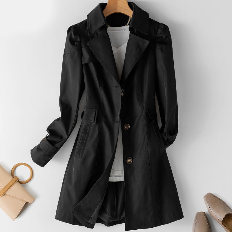 Mid-length Slim-fit Korean Jacket All-match Top For Women's
