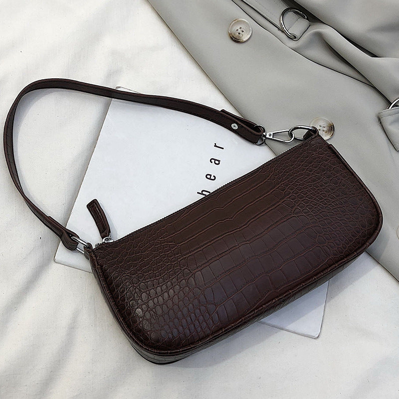 Small Black Bag Texture Shoulder Bag Simple Handbag