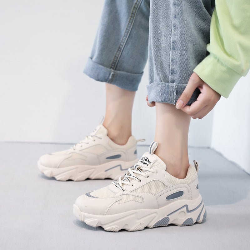 Dynamic Duo Sneakers – Trendy Vibes, Ultimate Cushion Spring And Summer New Running Breathable Mesh Casual Sports Daddy Shoes
