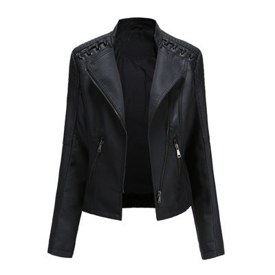 Leather Jackets Women's Short Jackets Slim Thin Leather Jackets Ladies Motorcycle Suits For Women's