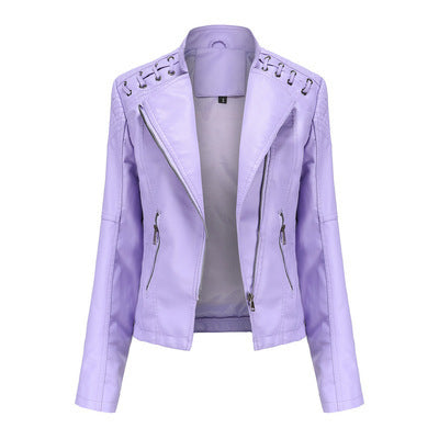 Leather Jackets Women's Short Jackets Slim Thin Leather Jackets Ladies Motorcycle Suits For Women's