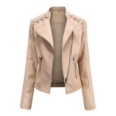 Leather Jackets Women's Short Jackets Slim Thin Leather Jackets Ladies Motorcycle Suits For Women's