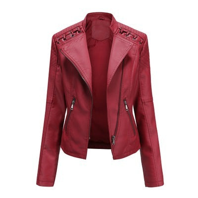 Leather Jackets Women's Short Jackets Slim Thin Leather Jackets Ladies Motorcycle Suits For Women's