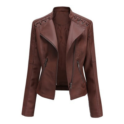 Leather Jackets Women's Short Jackets Slim Thin Leather Jackets Ladies Motorcycle Suits For Women's