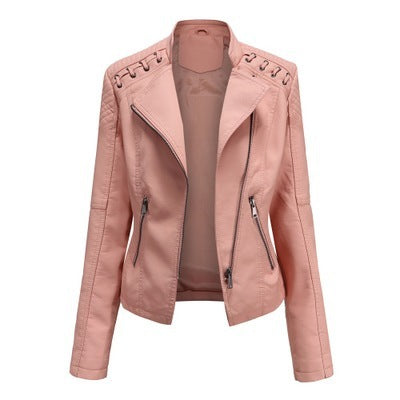 Leather Jackets Women's Short Jackets Slim Thin Leather Jackets Ladies Motorcycle Suits For Women's