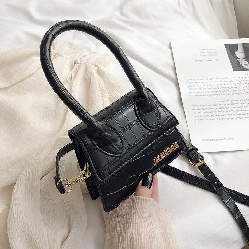 Mini Croc-Embossed Handbag – Trendy Colorful Shoulder Bag for Women Mini Bags Korean Fashion One-shoulder Portable Messenger Small Square Bag