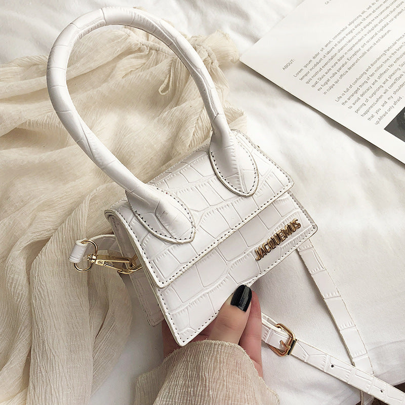 Mini Croc-Embossed Handbag – Trendy Colorful Shoulder Bag for Women Mini Bags Korean Fashion One-shoulder Portable Messenger Small Square Bag