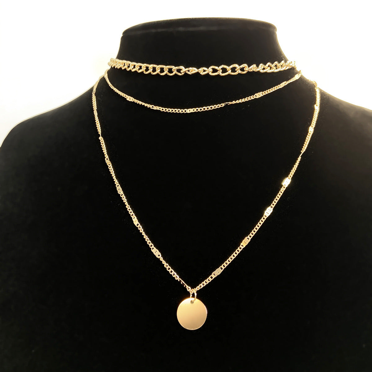 Layered Luxe Necklace Set – Minimalist Elegance, Maximum Impact Women's Multilayer Necklace Ins Fashion Disc Pendant Clavicle Necklace Chains Personality Jewelry