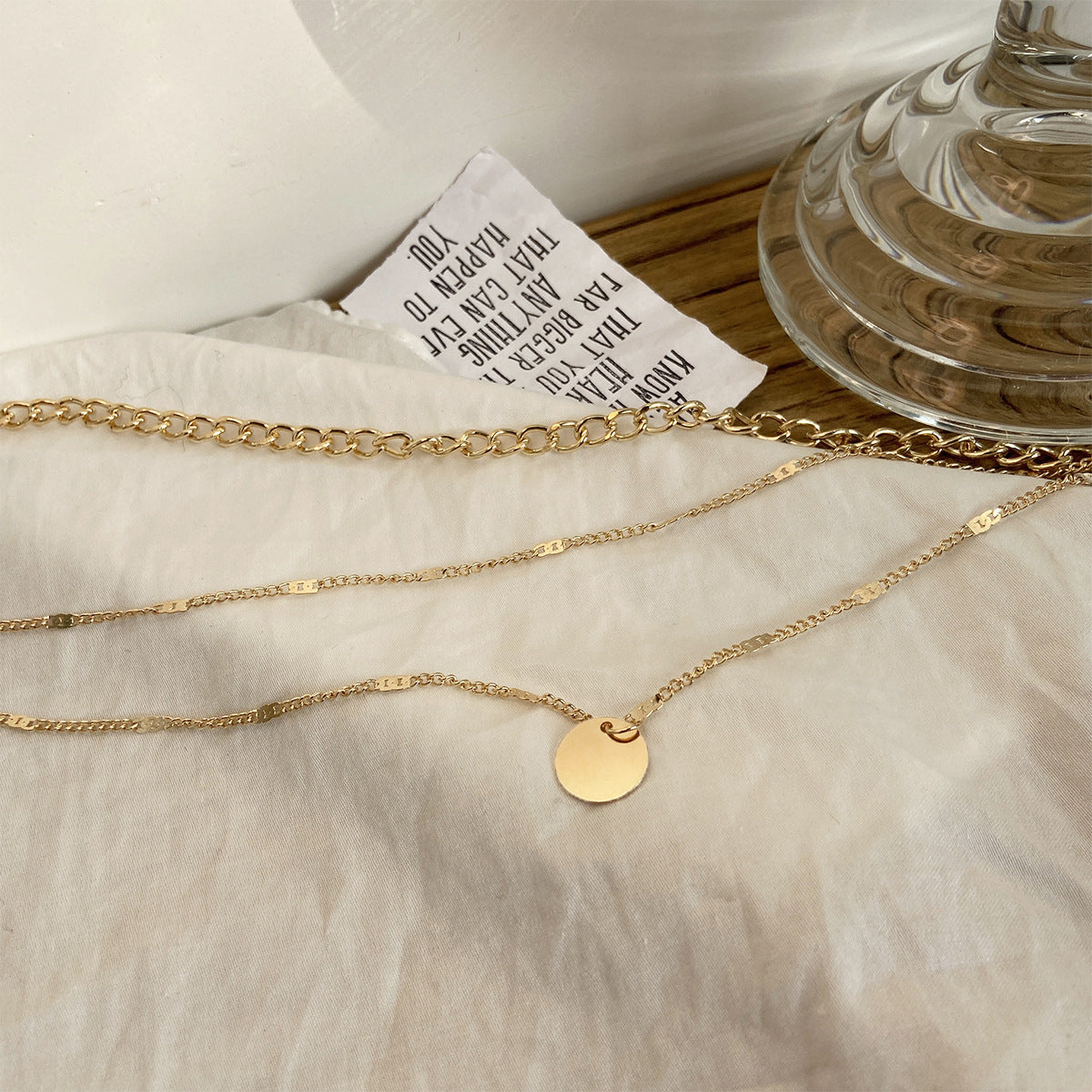 Layered Luxe Necklace Set – Minimalist Elegance, Maximum Impact Women's Multilayer Necklace Ins Fashion Disc Pendant Clavicle Necklace Chains Personality Jewelry