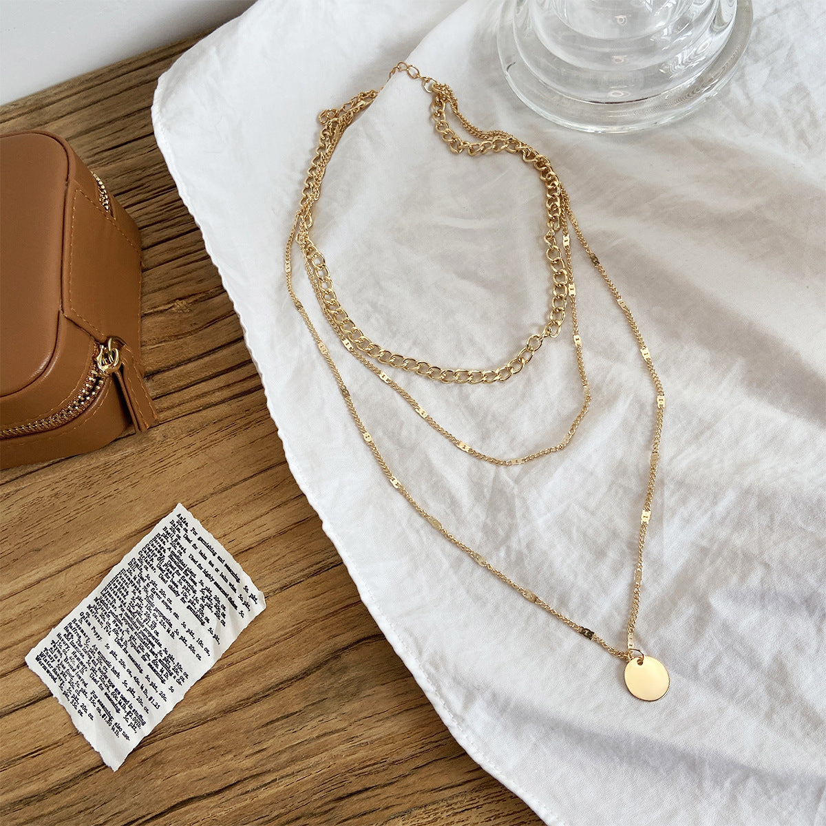 Layered Luxe Necklace Set – Minimalist Elegance, Maximum Impact Women's Multilayer Necklace Ins Fashion Disc Pendant Clavicle Necklace Chains Personality Jewelry