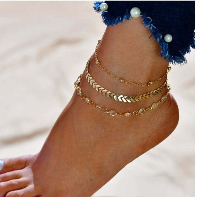 LETAPI Bohemian Beads Anklets for Women Leg Anklet