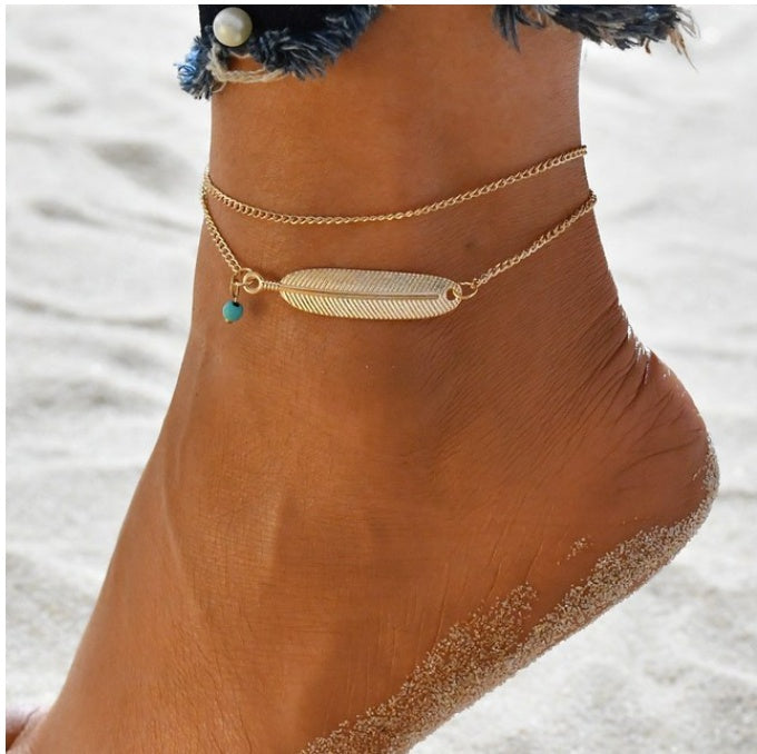 LETAPI Bohemian Beads Anklets for Women Leg Anklet