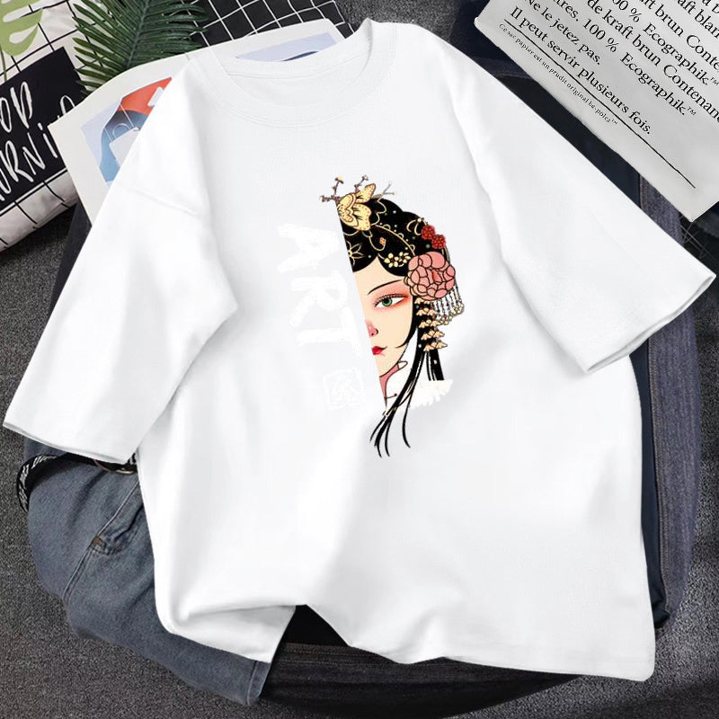 Trendy Graphic Tees – Cute Witch, Art, and Korean Style T-Shirts for Women & Teens Summer T-shirt Women Loose Korean Style Purple Top