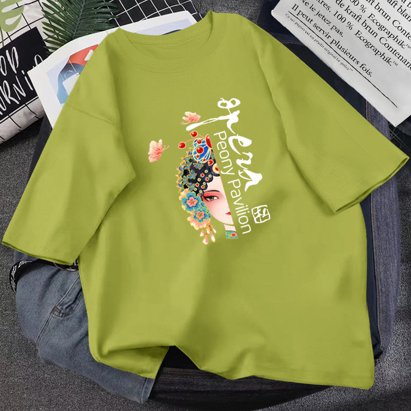Trendy Graphic Tees – Cute Witch, Art, and Korean Style T-Shirts for Women & Teens Summer T-shirt Women Loose Korean Style Purple Top