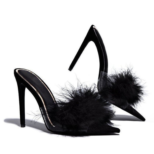 The New Pointed-toe Fleece Stiletto Heel Super High Heel