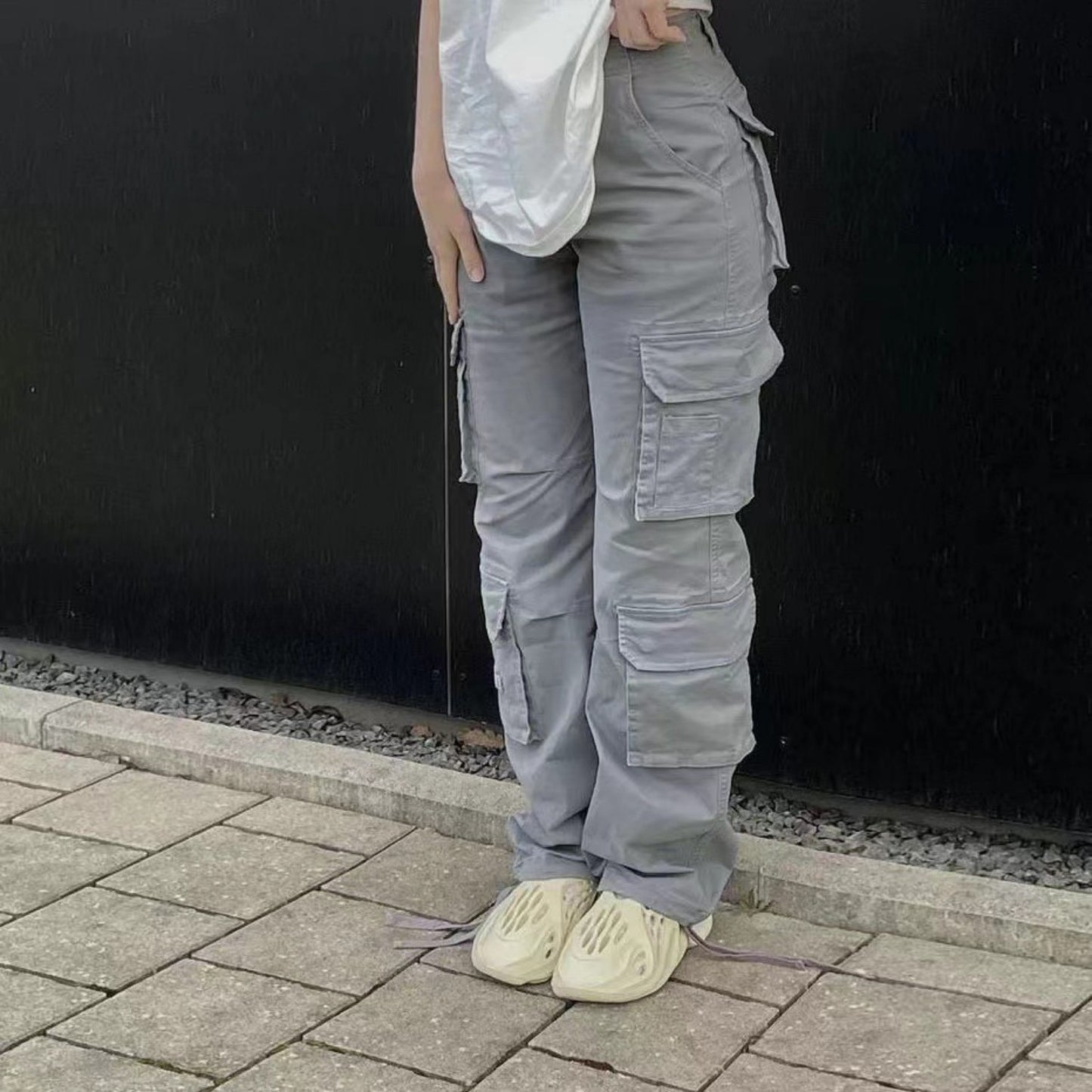 Urban Edge Multi-Pocket Cargo Pants – Streetwear Utility Meets Comfort Trendy Workwear Denim Casual Pants For Women