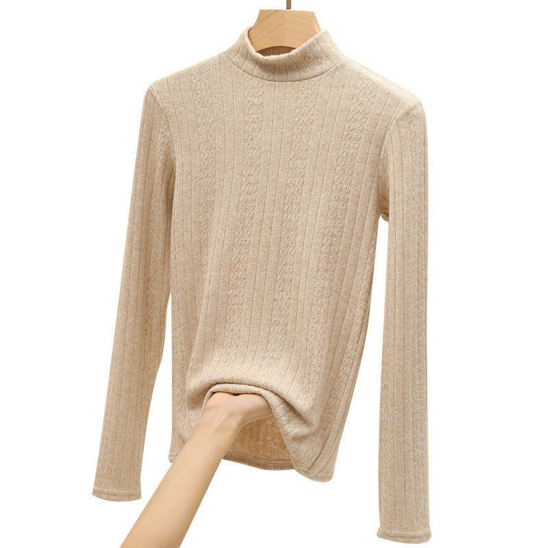 Knitwear Bottoming T-Shirt Women's Autumn And Winter Western Style Inner Wear Half Turtleneck