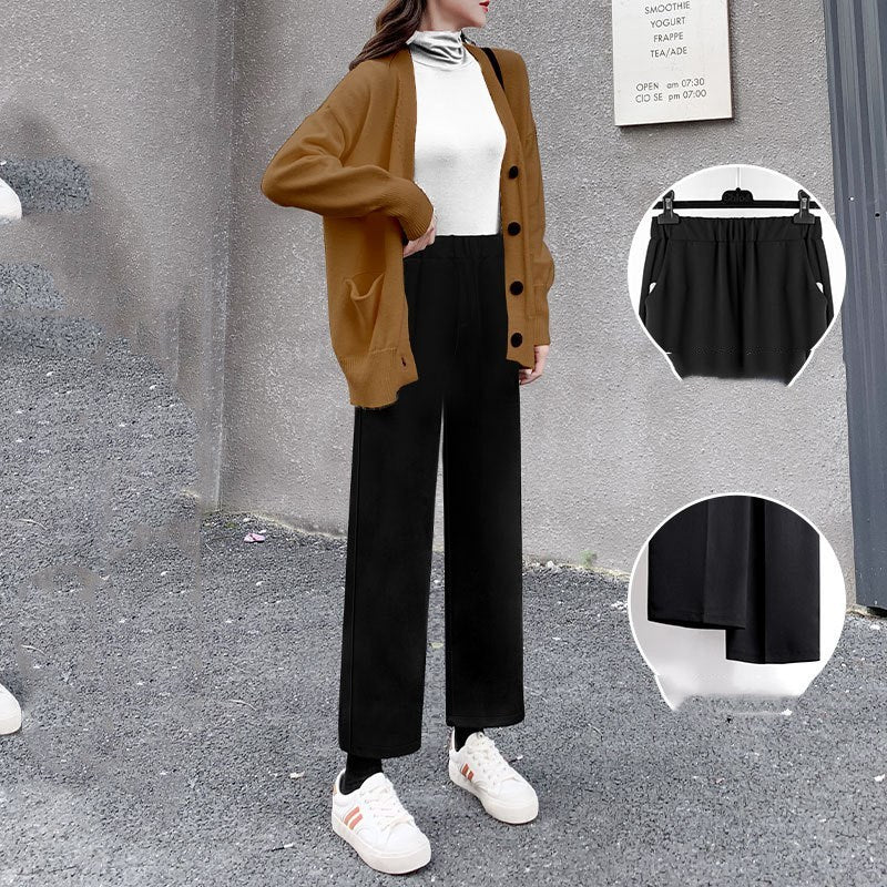 Urban Ease Wide-Leg Trousers – Casual Chic Comfort Chiffon wide-leg pants