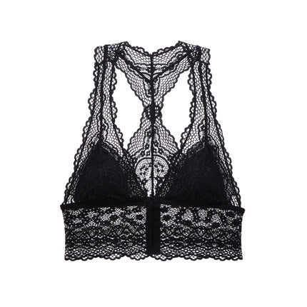 Satin / Silk Look Lace Trim Camisole Top New Ultra-Thin Hollow Bra Set