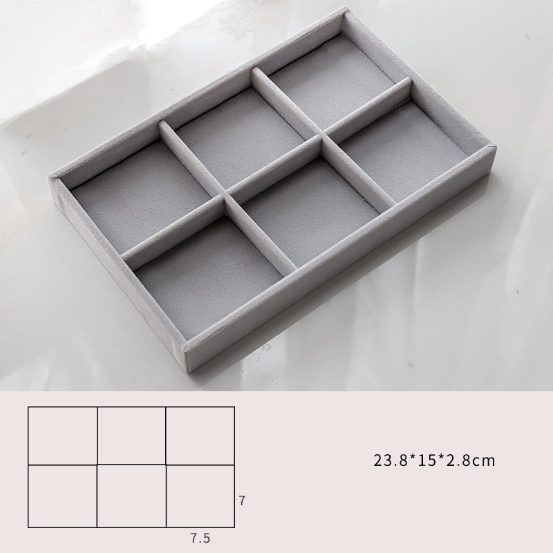 Home Large Capacity Flannel Jewelry Box With Earrings Nails Hand Accessories