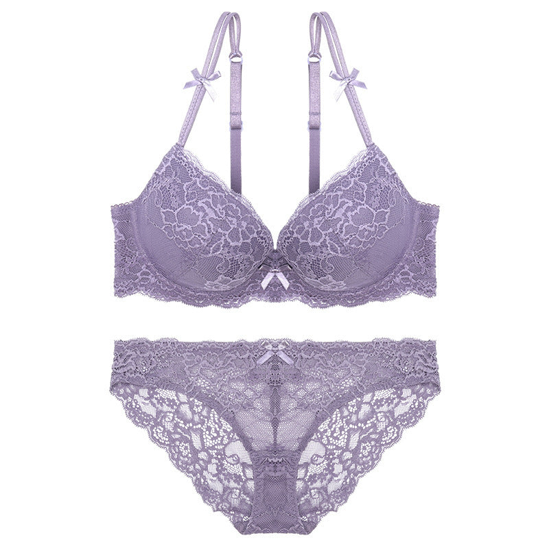 Sexy Sheer Floral Lace Bra & Panty Lingerie Set Lace Bra Set