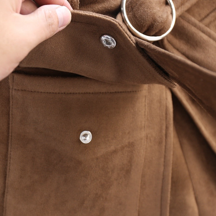 Suede Shorts Women Slim Pants