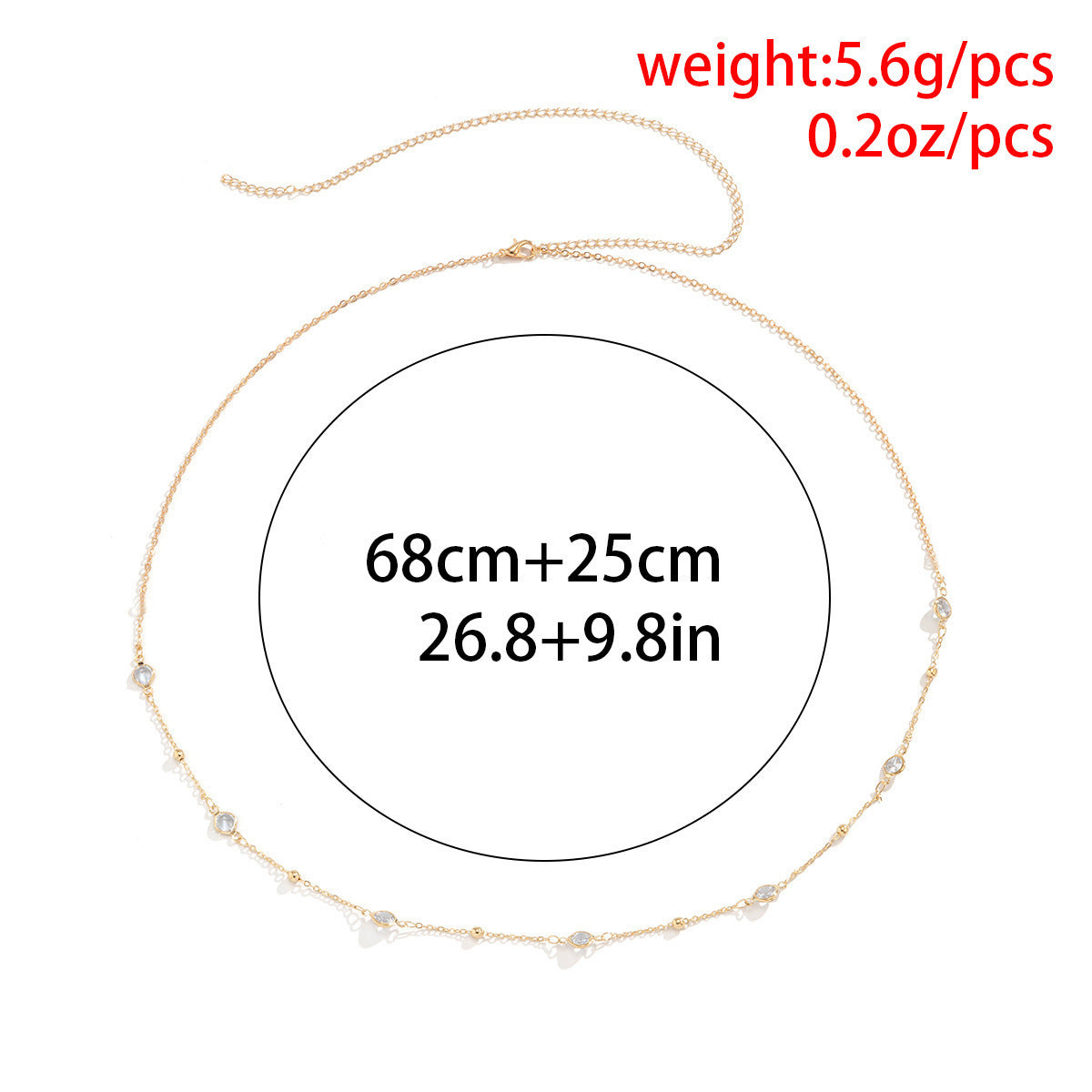 Dainty Beaded Waist Chains Fashion Alloy Chain Pentagram Waist Chain