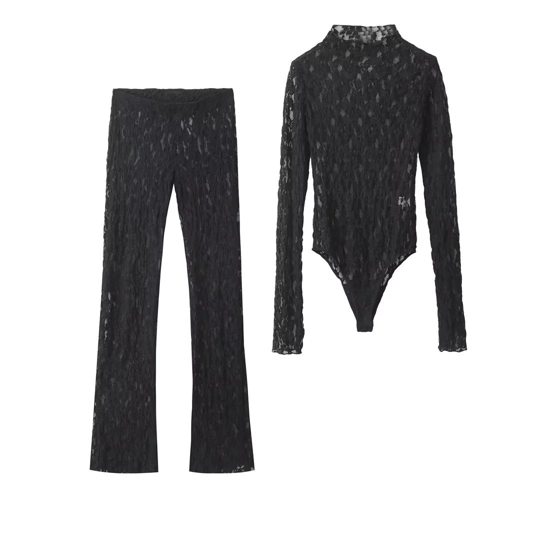 Sexy Jumpsuit Lace Pants Suit For Women