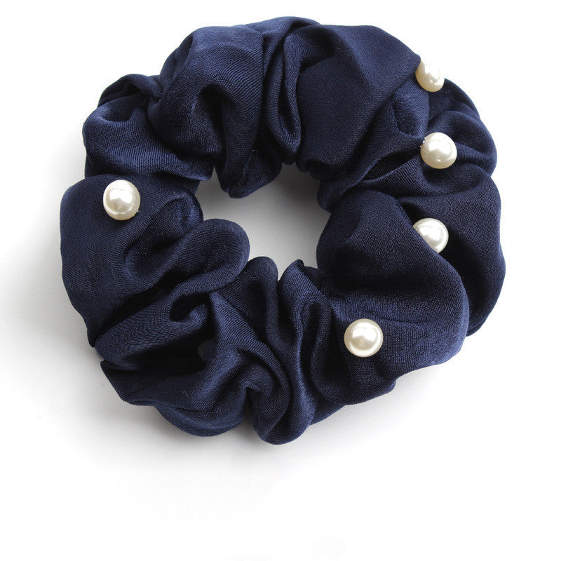 Elegant Faux Pearl Hair Scrunchie Creative rubber band fabric hair accessories hair ring