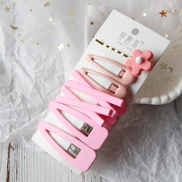 Cute Candy Color Geometric Hair Pins for Girls Baby Hair Clip Hair Accessories Set