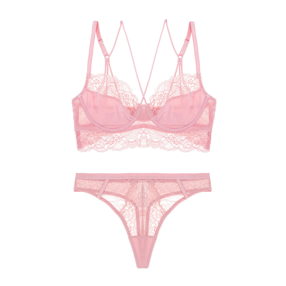 Provocative See-Through Lace Bodysuit Beauty back bra set
