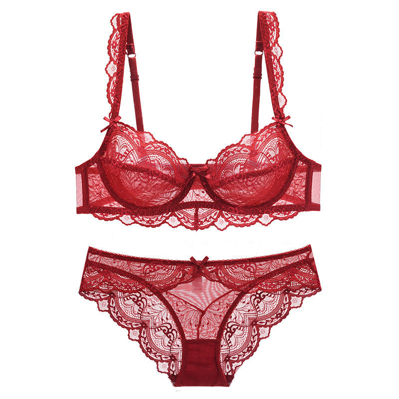 Elegant Lace Bra & Panty Lingerie Set French White Lace Bra Set