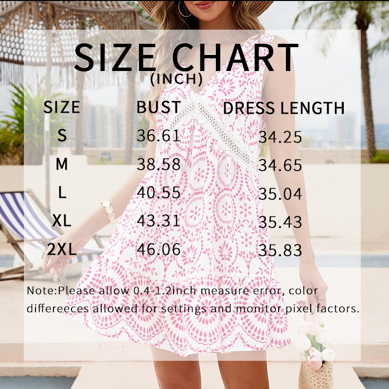 Summer Dresses 2025 Casual Boho Sleeveless V Neck Loose Cover Up Beach Sundresses