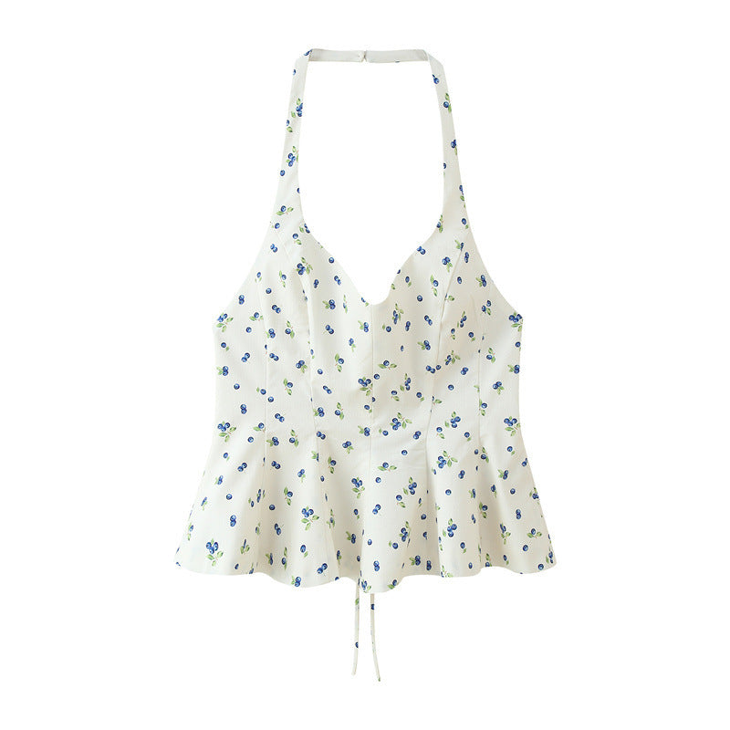 Day to Day Casual Summer Flower Print Top Sling For Women's