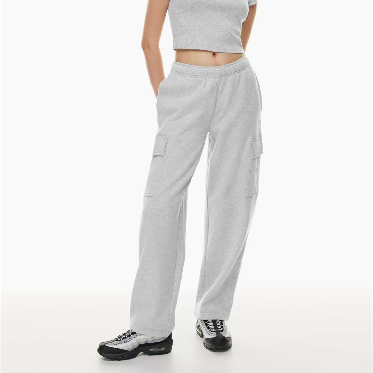 CloudEase Lounge Cargo – Soft Comfort, Sleek Style Elastic-waist High Waist Wide-leg Ankle-length Pants