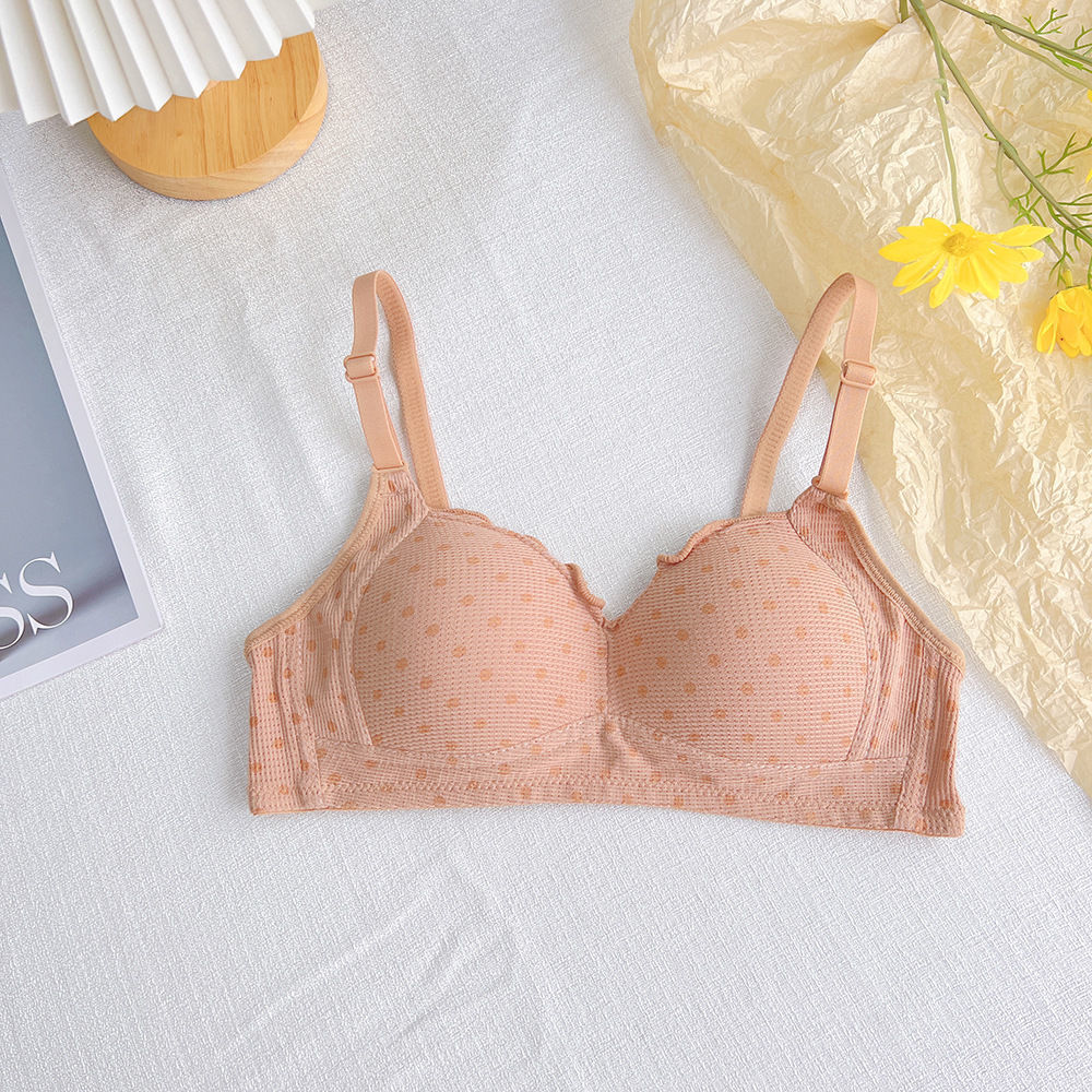 Soft Floral Lace Seamless Comfort Bra Anti-slip Bra No Steel Ring Gathering Bra