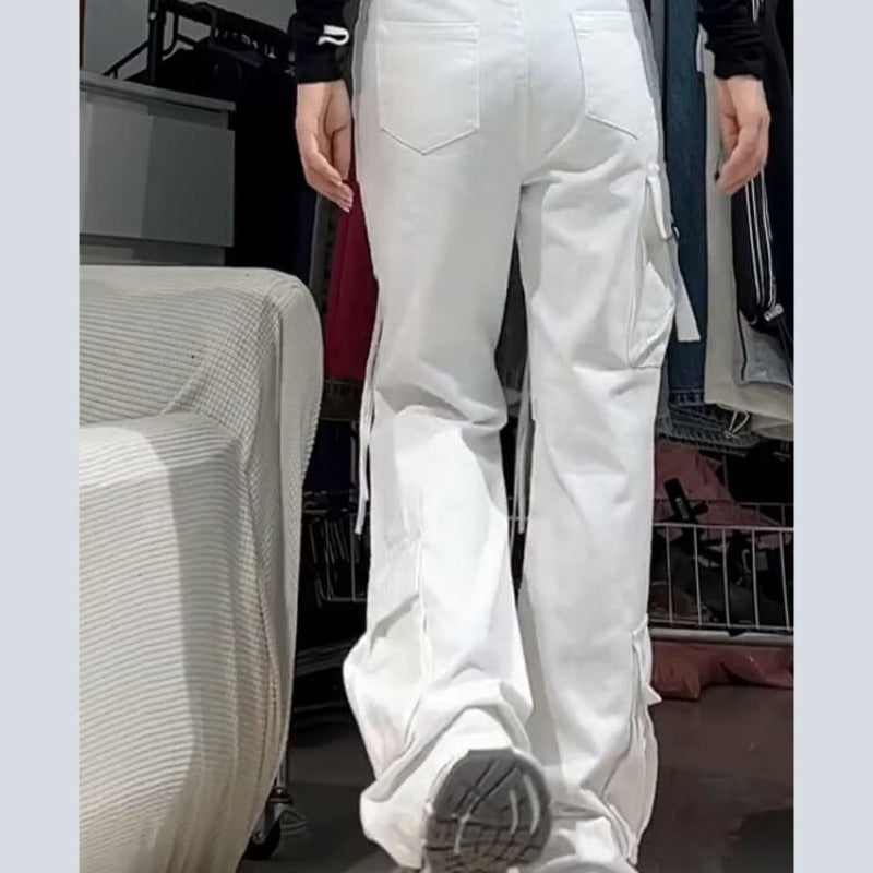Bootcut Trousers Women's Spring And Autumn Versatile Pocket Flared Overalls