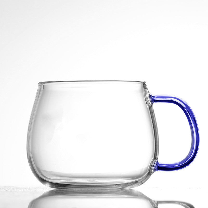 Cute Kawaii Emoji Glass Mug with Gold Handle Cute Glass Expression Coffee Cup Mug