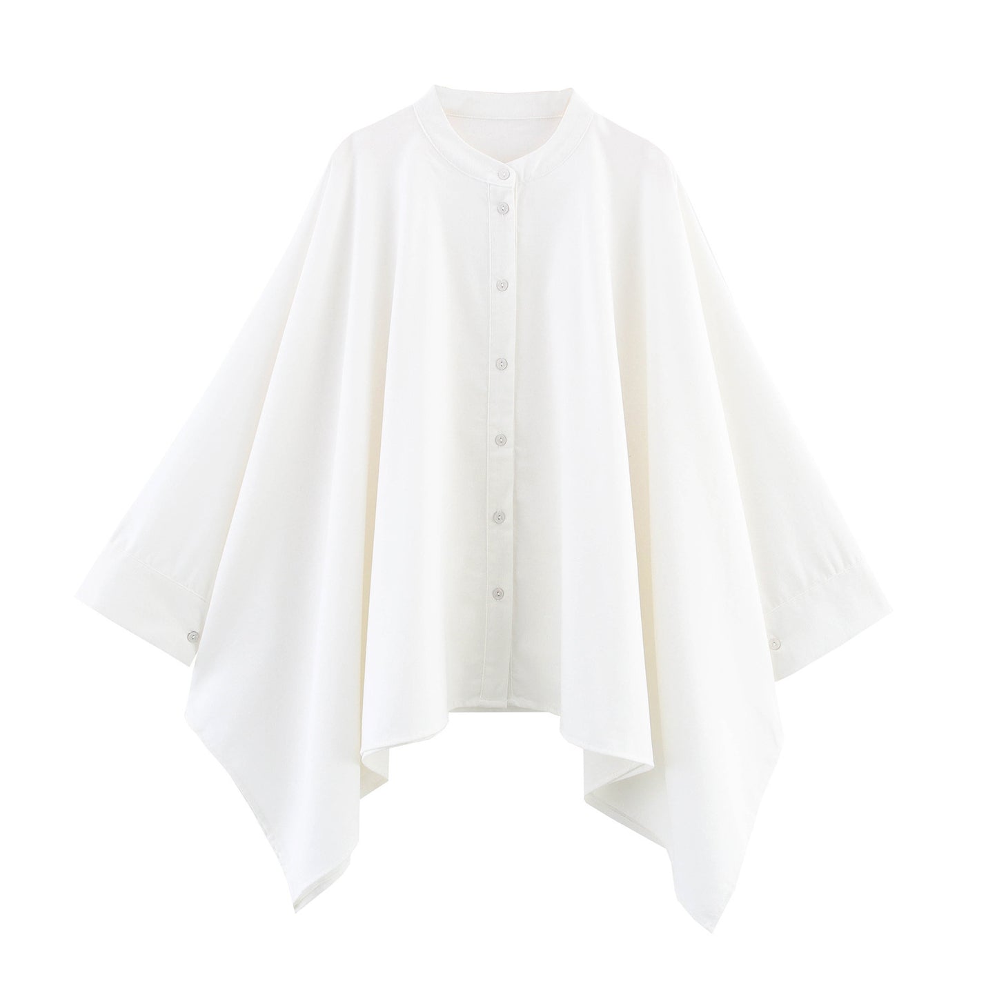 White Cape Loose Full Sleeves Shirt and Short For Women's