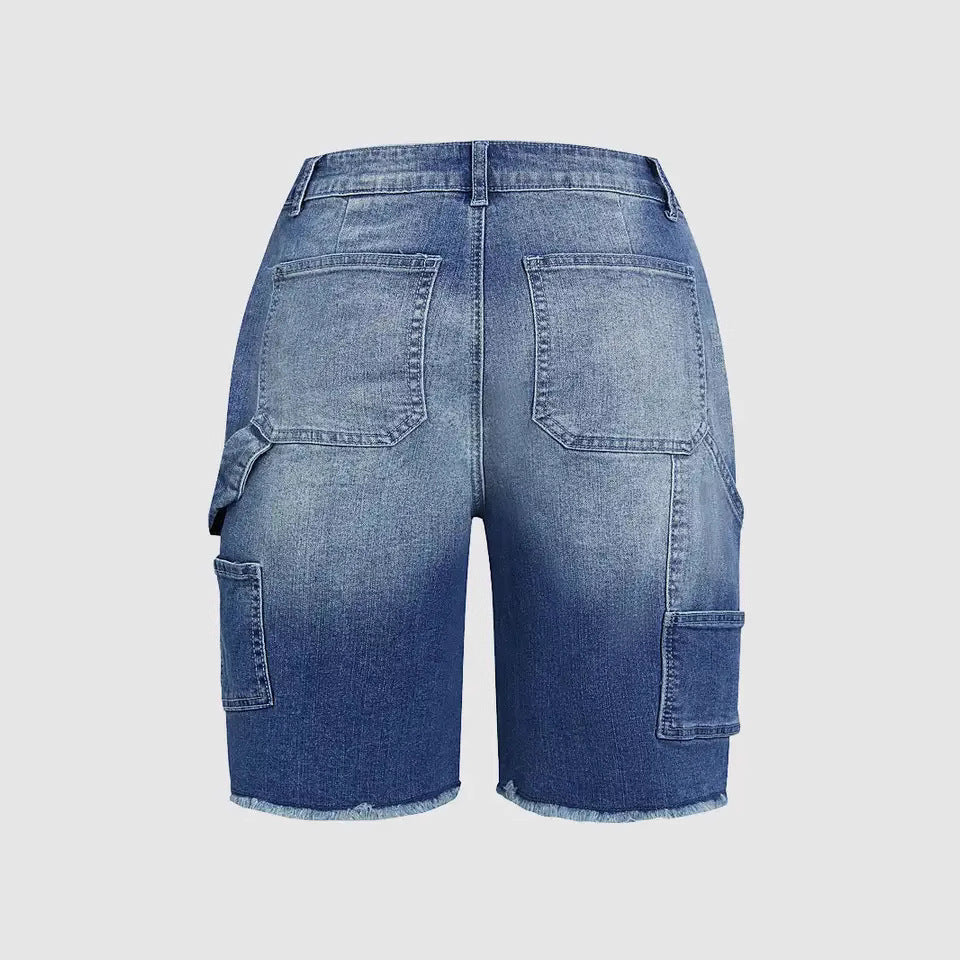 American Style Women's Heavy Industry Wash Straight All-matching Slim Jeans