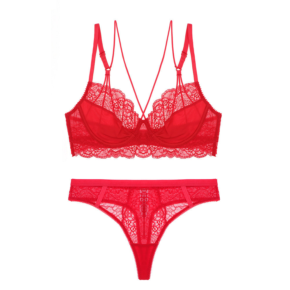 Provocative See-Through Lace Bodysuit Beauty back bra set