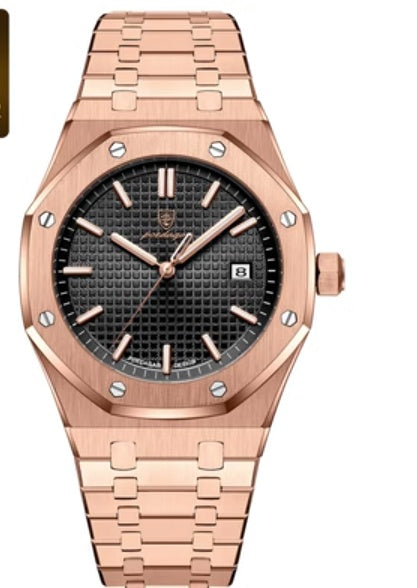 Elegant Analog Wristwatch with Date Display for Men & Women Waterproof Fashion Business Trend Luminous Calendar Watch