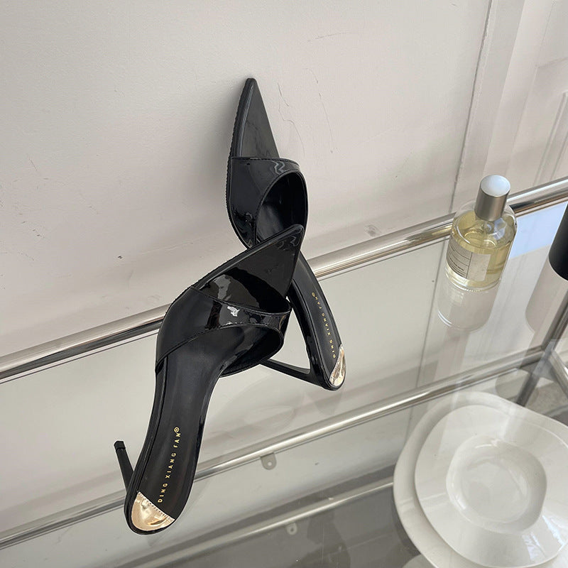 Trendy Backless High Heels | Versatile Dress & Casual Mules Simple Pointed Stiletto Heel High Heels