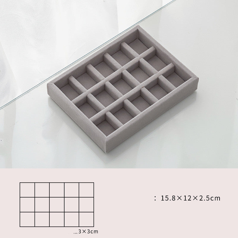 Home Large Capacity Flannel Jewelry Box With Earrings Nails Hand Accessories
