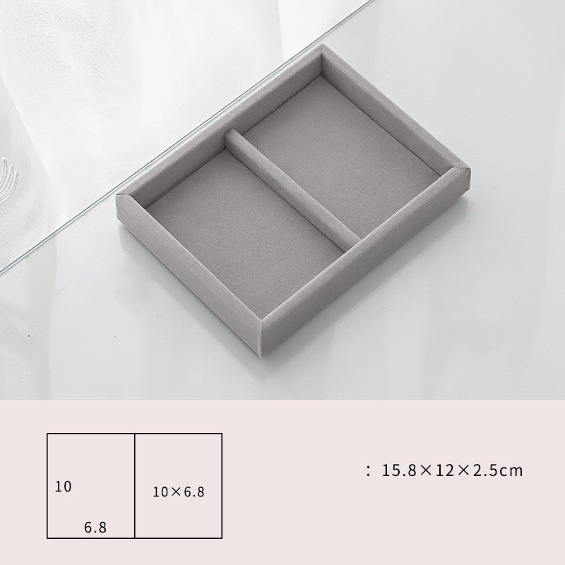 Home Large Capacity Flannel Jewelry Box With Earrings Nails Hand Accessories