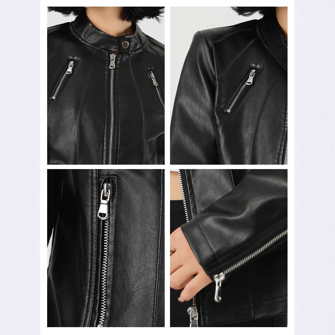 European And American Leather Jacket Women's High-grade